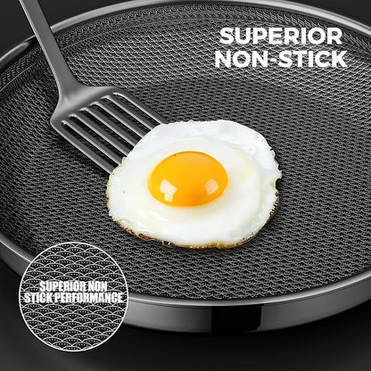 Non Stick Frying Pans,Hybrid Nonstick 12 Inch Frying Pan,Stay-Cool Handle,PFAS PFOA PTFE Free,Dishwasher-Friendly,Nonstick Frying Pan,Oven-Safe,Works on Ceramic and Gas Cooktops