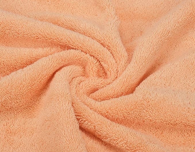 American Soft Linen Premium 3 Piece Towel Set, 1 Bath Towel 1 Hand Towel 1 Washcloth, 600 GSM 100% Cotton Turkish Towels for Bathroom, Peach Towel Set