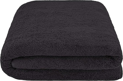 American Soft Linen Oversized Bath Sheet 40x80 Extra Large for Bathroom, 600 GSM 100% Cotton Turkish Jumbo Bathsheet Towels for Adults, Black Bath Sheet