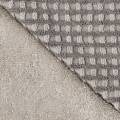 Modern Threads 6-Piece 100% Combed Cotton Yarn Dyed Cobblestone Jacquard Towel Set Charcoal