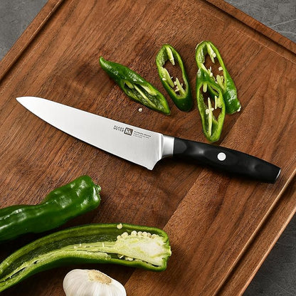 15 Pieces Knife Block Set, High Carbon German Stainless Steel Forged Sharp Blade Knife Set With Block, Dishwasher Safe Cutlery
