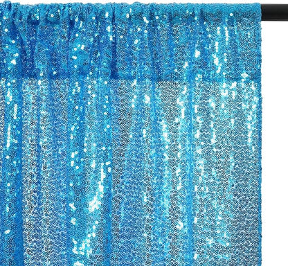 Eternal Beauty Turquoise Sequin Backdrop, 6x6 Ft Glitter Background Curtains for Shimmer Photography Party Wedding Birthday Back Drop Decor