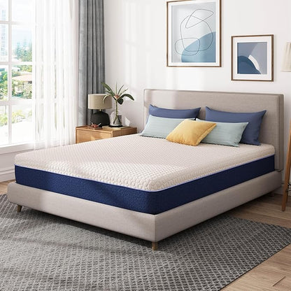 10 Inch Full Gel Cooling Memory Foam Mattress, Pressure Relief, Medium Firm Support，Mattress in a Box, CertiPUR-US Certified