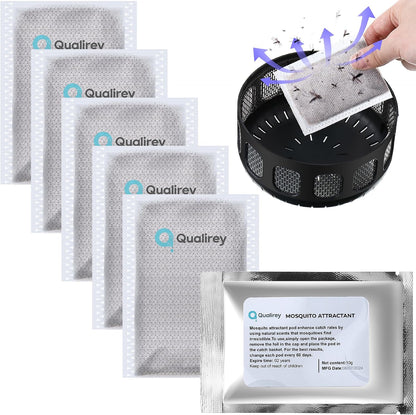 6 Pack Mosquito Attractant in Bulk, Lure for Bug Zapper Bait Refill Compatible with All Mosquito Trap Enhances Catch Rates for Indoor Outdoor Traps, Safe and Long Lasting