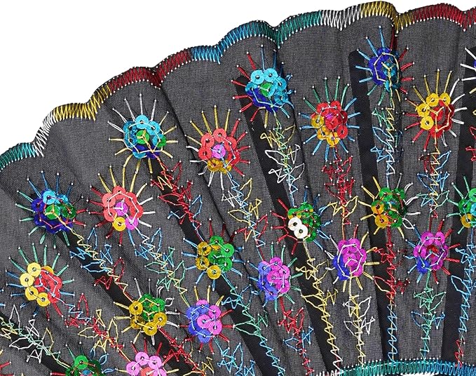QIRMIZI 30 Pack Fabric Folding Handheld Fans, Perfect for Weddings, Parties, and Dancing,Multicolour