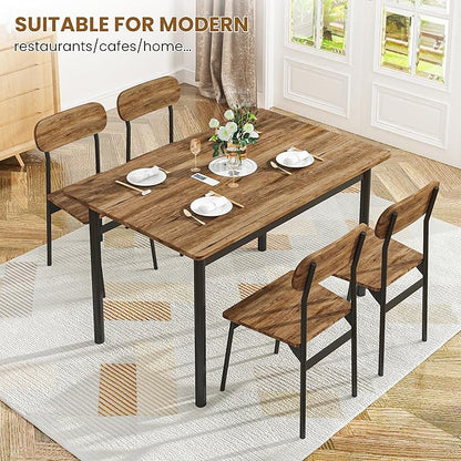 Hooseng Dining Room Table Set Dinner Table Set for 4 Breakfast Table Set for 4, Suitable Kitchen, Living Room, Breakfast, Small Spaces (1, Oval)
