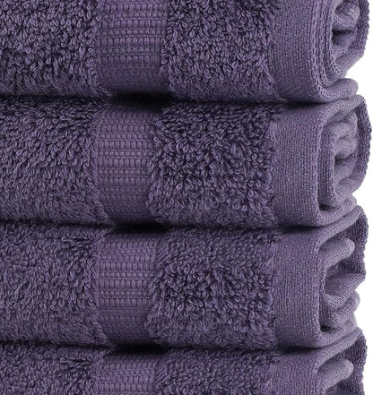 Chakir Turkish Linens | Hotel & Spa Quality 100% Cotton Premium Turkish Towels | Soft & Absorbent (12-Piece Washcloths, Plum)