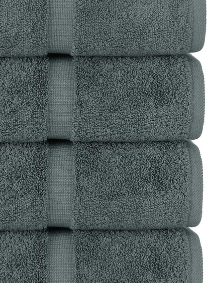 Chakir Turkish Linens | Hotel & Spa Quality 100% Cotton Premium Turkish Towels | Soft & Absorbent (4-Piece Bath Towels, Dark Gray)