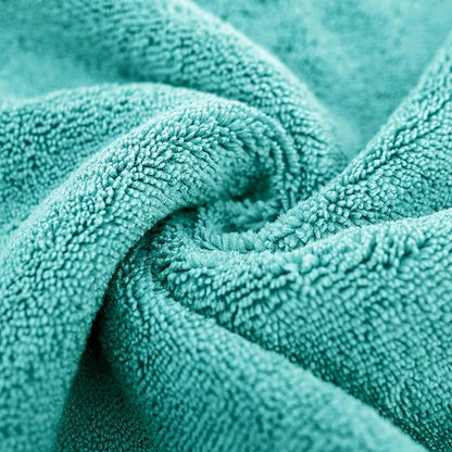 POLYTE Oversize, 60 x 30 in., Quick Dry Lint Free Microfiber Bath Towel Set, 6 Piece (Aqua)