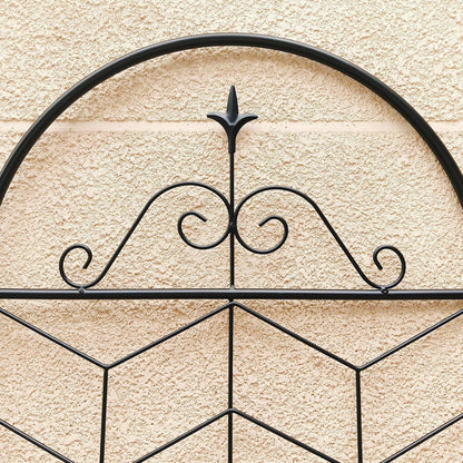 4 Pack Metal Garden Trellis 86.7" Tall Outdoor Climbing Plant Support for Roses, Flowers, Rustproof Durable Black Galvanized Tube, Lawn Garden Fence Decor Screen (4, Castle-86.7" H)