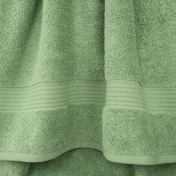 Cotton Paradise 6 Piece Towel Set 100% Cotton Soft Absorbent Turkish Towels for Bathroom 2 Bath Towels 2 Hand Towels 2 Washcloths Sage Green Towel Set