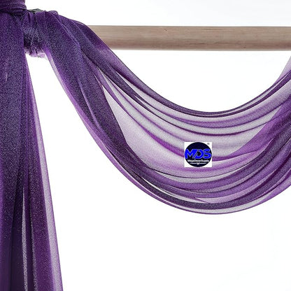 MDS Halloween Chiffon Draping Fabric - 2 Panel, 30" Wide x 75ft Long - Sheer Spooky Arbor & Canopy Drapery for Haunted House Backdrops, Party Ceilings, DIY Costumes & Themed Events - Cadbury Purple