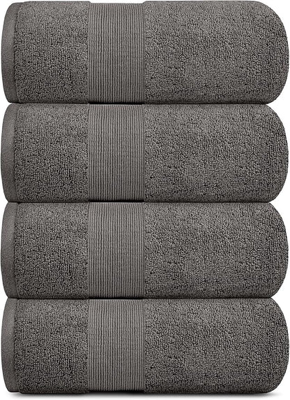 White Classic Resort Collection Soft Bath Towels | 28x55 Luxury Hotel Plush & Absorbent Cotton Bath Towel Large