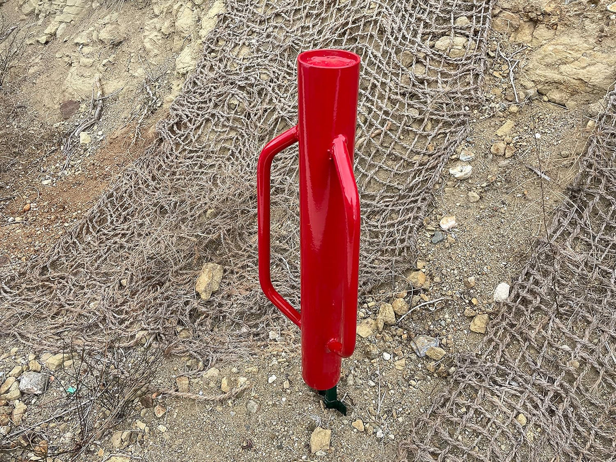 Sandbaggy U & T Post Driver, 30% More Heavier & Sustainable Than Competitors - 15.5 lb Fence Post Driver That Fits up to 2-3/4 inch - 10 Guage Industrial Grade Steel - Red (Pack of 2)