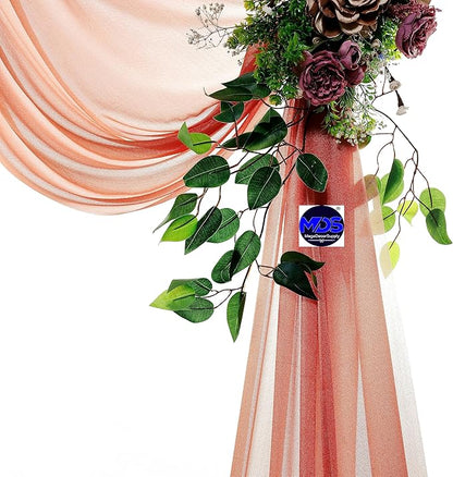 MDS Halloween Chiffon Draping Fabric - 2 Panel, 30" Wide x 20ft Long - Sheer Spooky Arbor & Canopy Drapery for Haunted House Backdrops, Party Ceilings, DIY Costumes & Themed Events - Terracotta