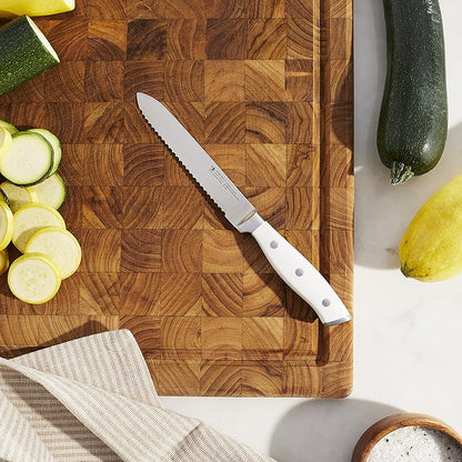 HENCKELS Forged Accent Razor-Sharp 3-pc Kitchen Knife Set, Chef Knife, Paring Knife, Utility Knife, White Handle, German Engineered Informed by 100+ Years of Mastery