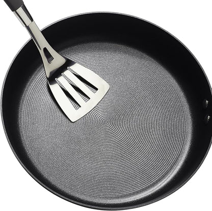 Circulon Symmetry Hard Anodized Nonstick Frying Pan Set / Skillet Set - 10 Inch and 12 Inch, Black