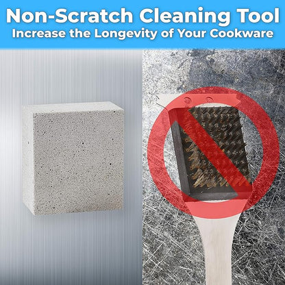 Heavy Duty, Non-Toxic Grey Grill Brick Cleaner 8 Pack. Reusable Chemical Free BBQ Pumice Cleaning Block for Flattops, Grills and Griddles. Non Scratch Grillstone is the Perfect Barbecue Scouring Tool