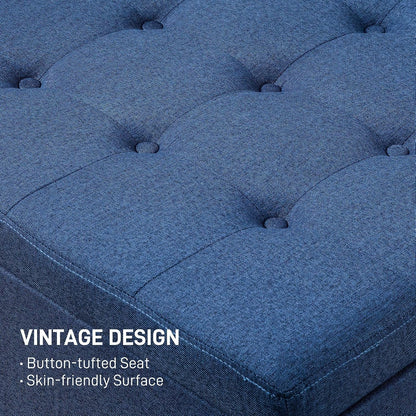 Vintage Storage Ottoman with Flip-Top Seat
