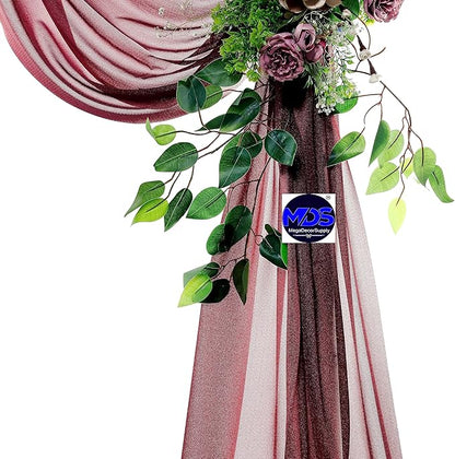 MDS Halloween Chiffon Draping Fabric - 2 Panel, 30" Wide x 40ft Long - Sheer Spooky Arbor & Canopy Drapery for Haunted House Backdrops, Party Ceilings, DIY Costumes & Themed Events - Burgundy