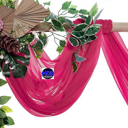 MDS Halloween Chiffon Draping Fabric - 2 Panel, 30" Wide x 20ft Long - Sheer Spooky Arbor & Canopy Drapery for Haunted House Backdrops, Party Ceilings, DIY Costumes & Themed Events - Hot Pink