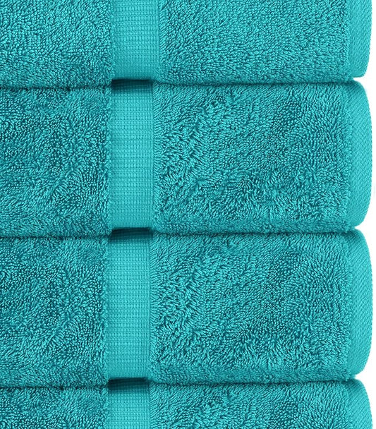 Chakir Turkish Linens | Hotel & Spa Quality 100% Cotton Luxury Turkish Towels | Soft & Absorbent (30x60 Inches Extra Large Bath Towels, Set of 4 - Aqua)