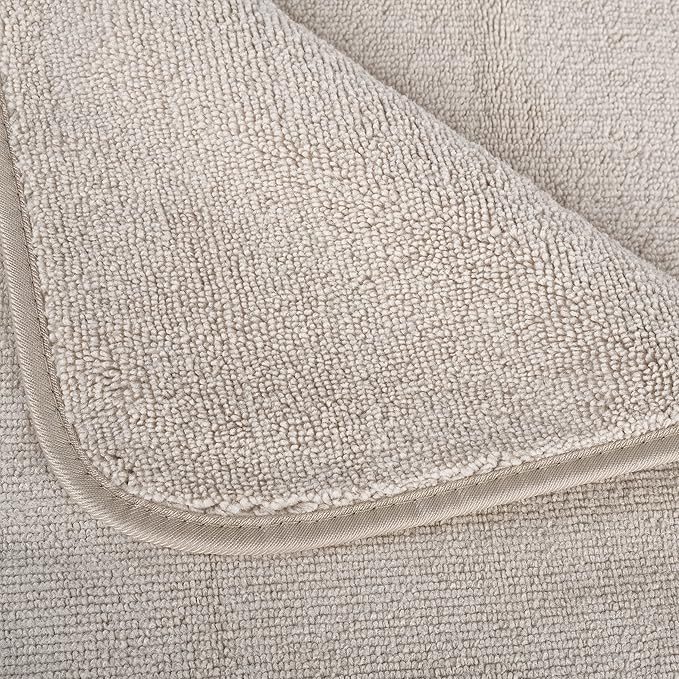 POLYTE Oversize, 60 x 30 in., Quick Dry Lint Free Microfiber Bath Towel Set, 6 Piece (Beige)