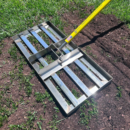 Rocklin™ Lawn Leveling Rake – 22” x 10” Stainless Steel Levelawn Tool with 78” Handle | Smooth & Level Soil, Sand or Grass | Durable Leveling Tool for Lawn, Yard and Garden