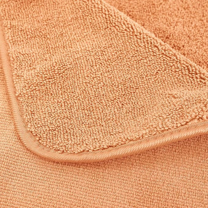 POLYTE Oversize, 60 x 30 in., Quick Dry Lint Free Microfiber Bath Towel Set, 6 Piece (Orange)