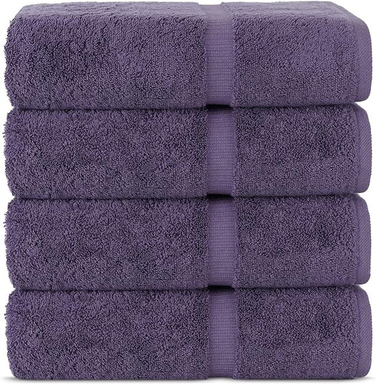 Chakir Turkish Linens | Hotel & Spa Quality 100% Cotton Premium Turkish Towels | Soft & Absorbent (4-Piece Bath Towels, Plum)
